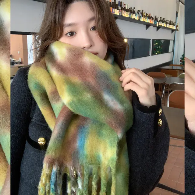 Warm Leisure Contrast Color Maillard Scarf - Shop at LoveMi
