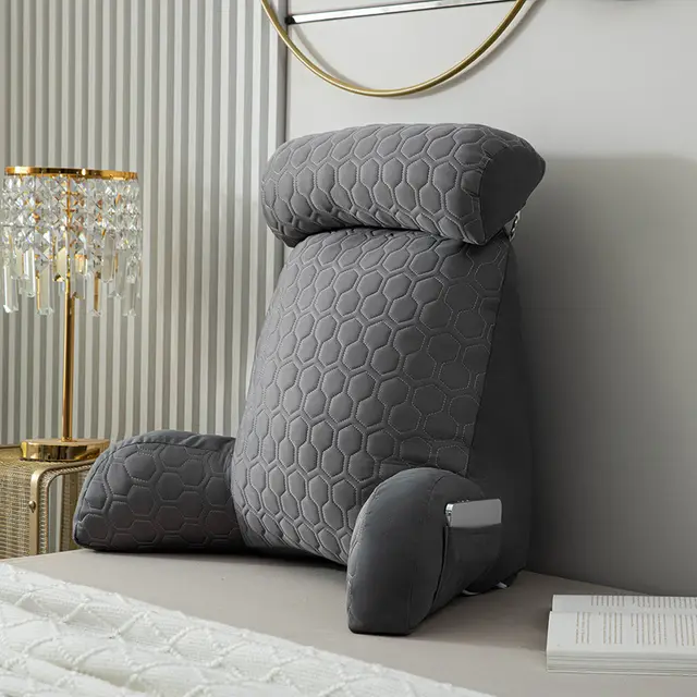 Cool Silk Armrest Cushion Lumbar Support Pillows Gray - Shop at LoveMi