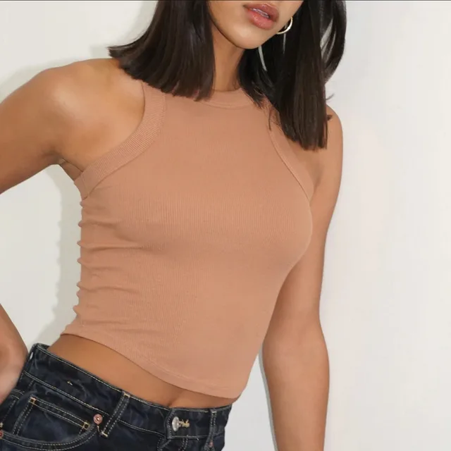 High Round Neck Short Wide brimmed Yoga Vest Transport Top My090 Bare Red - Shop at LoveMi