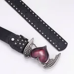 Fashion Personality Heart Wings Belt Ladies - Black