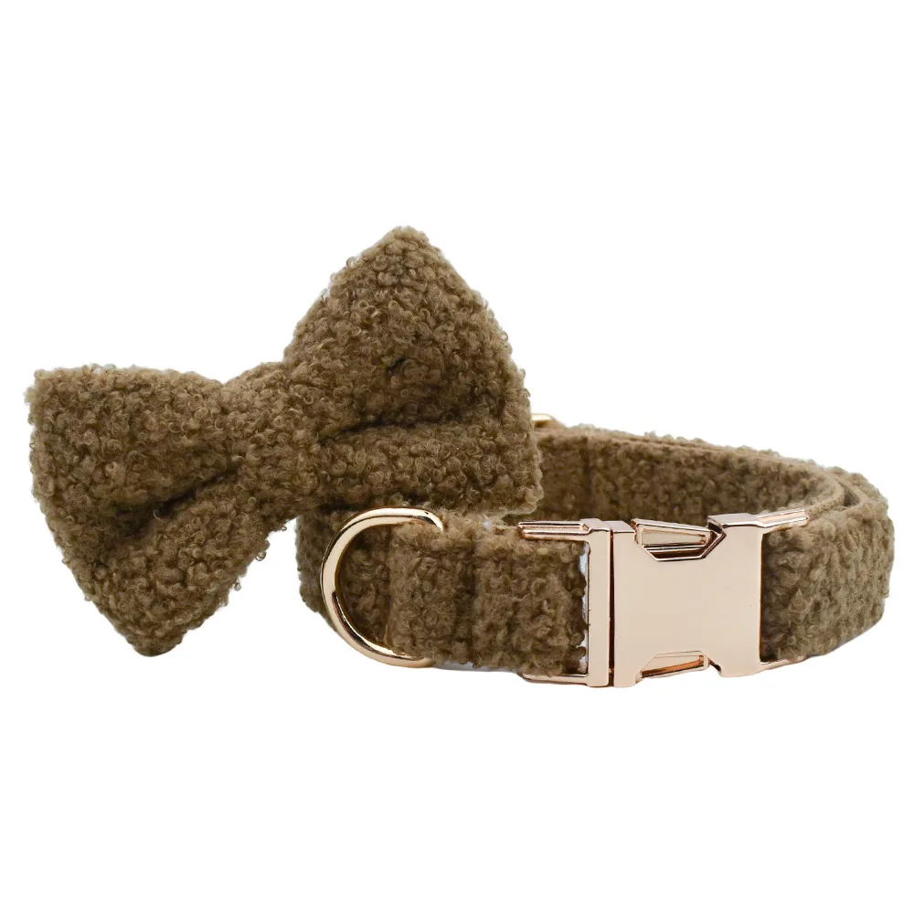 Brown Pet Supplies Hand Holding Rope Pet Necklet Set Dog Collar Bow - Shop at LoveMi