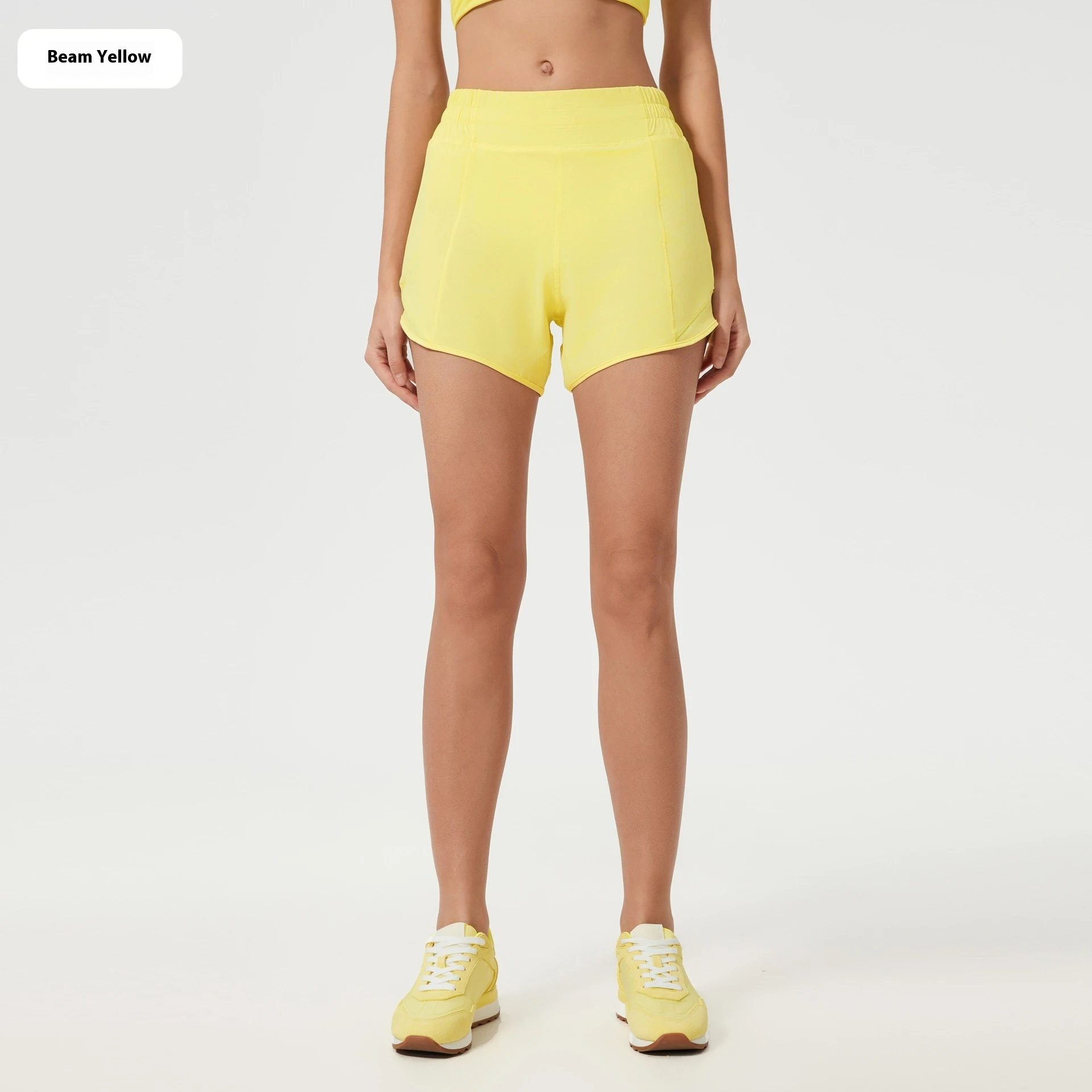 Loose Quick-drying Sports Shorts Running Training Workout Pants - Beam Yellow