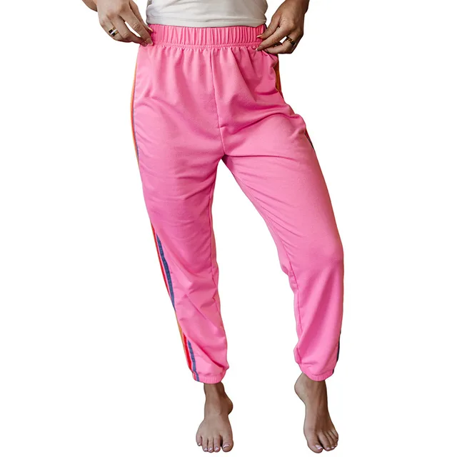 All match Color Matching Ankle Banded Pants Lc7713367 Pink - Shop at LoveMi