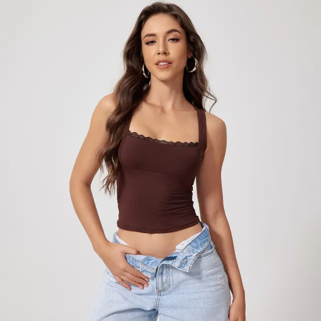 Tight Sports Vest Naked Women Feeling Quick drying Breathable Chocolate - Shop at LoveMi