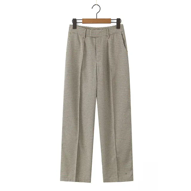 Slim fitting Simple High Waist Top Corset Plaid New Pants Casual Pants - Shop at LoveMi
