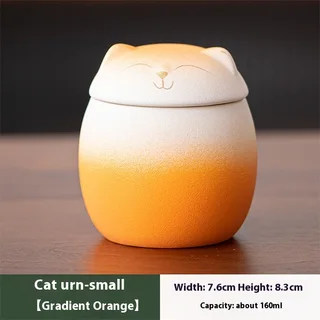 Ceramic Moisture-proof Sealed Commemorative Box - Gradient Orange Small - View 1