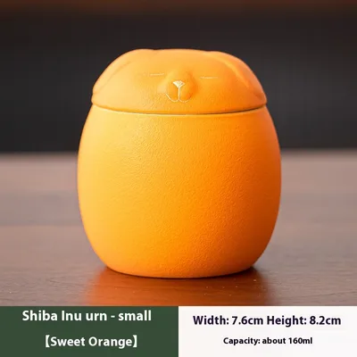 Ceramic Moisture proof Sealed Commemorative Box Shiba Inu Orange Small - Shop at LoveMi