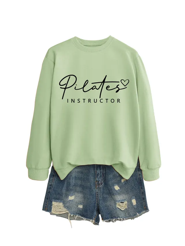 Round Neck Sweater All matching Comfortable Loose Olive Green Black Sweater Font - Shop at LoveMi