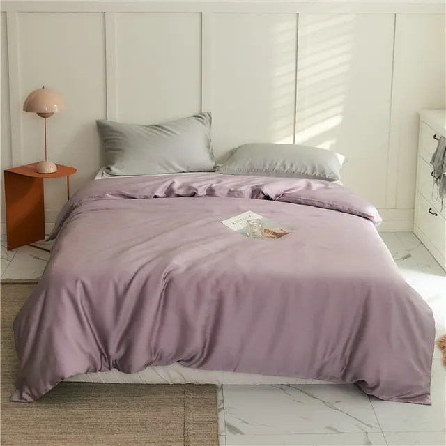 Summer Silky Cool Lyocell Quilt Cover Hibiscus Purple - Shop at LoveMi