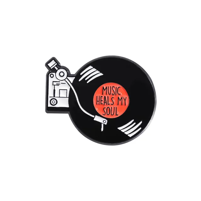 Retro Color Gramophone Record Shape Metal Brooch Qhxz663 - Shop at LoveMi