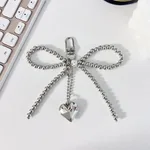 Bow Silver Diamond Heart