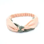 Sweet MSN Women's Color Matching Cross Hair Band - Color Matching Xueya Green