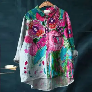 European And American Printed Hawaiian Casual Long-sleeved Shirt - 1 Color - View 1