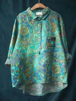 Casual Long Sleeve Shirt Print - 7Color-S - View 1