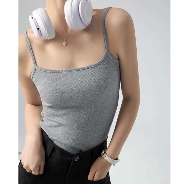 Inner Cover Supernumerary Breast Thread Can Be Outerwear Top Light Gray - Shop at LoveMi