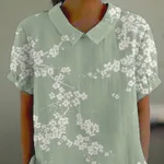 Creative Ocean Retro Floral Cute Short Sleeve - Floral - View 1