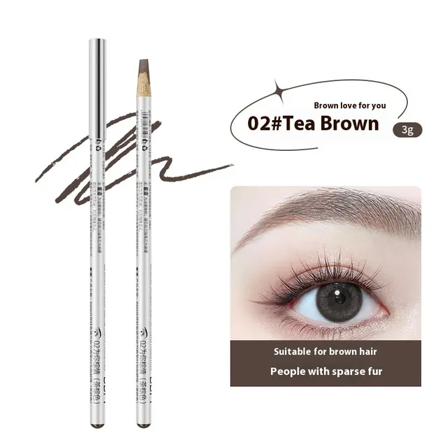 Waterproof And Sweat proof Wild Eyebrow Pencil Line Design Distinct Look Hard Core Brown Tea - Shop at LoveMi