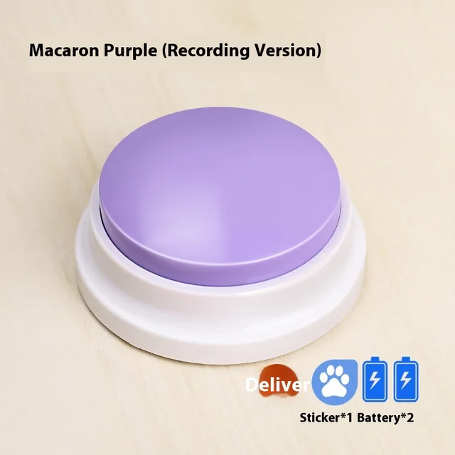 Pet Communication Button Dog Voice Toy Recording Macaron Purple - Shop at LoveMi