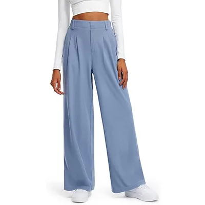 Work Business Loose Women's Trousers Blue - Shop at LoveMi