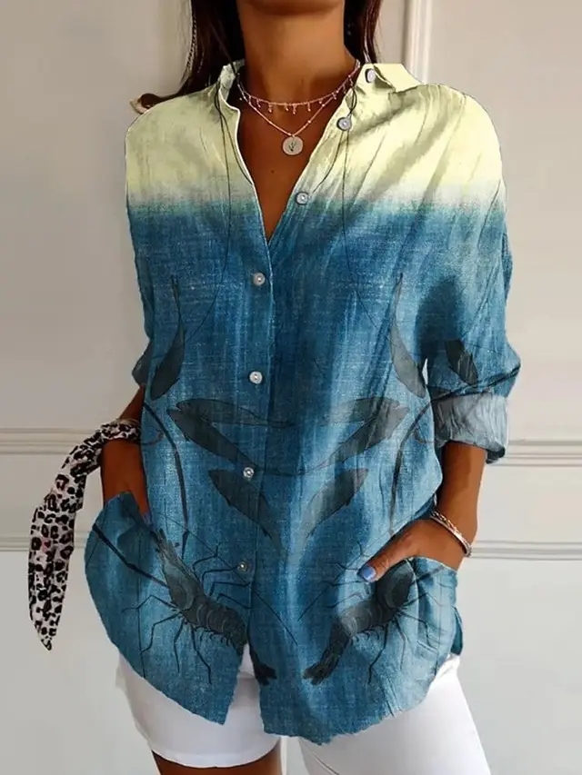 Women's Summer European And American Seven sleeve Floral Pattern Printed 3D Shirt Zd2312Mu - Shop at LoveMi