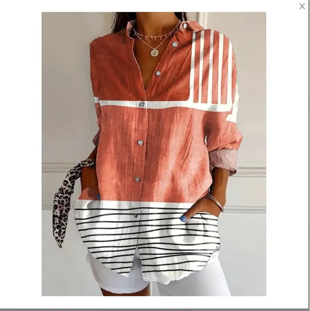Women's 3D Digital Printing Fashion European And American Style Lapel Long Sleeve Shirt Nccs01X1134 - Shop at LoveMi