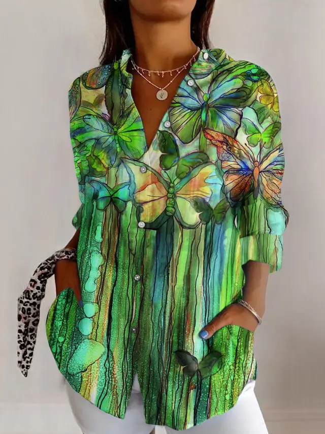 Women's Long Sleeve Floral Button Shirt 2D838 - Shop at LoveMi