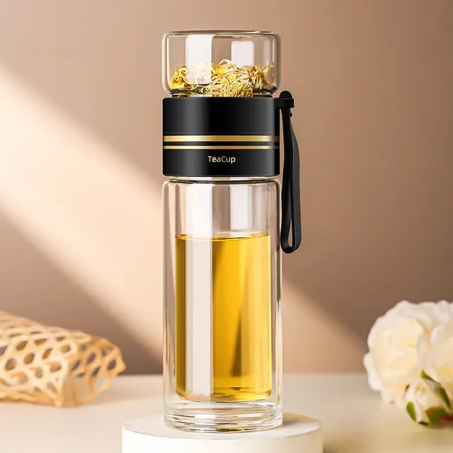 Good looking Tea And Water Separation Insulation Glass Classic Black - Shop at LoveMi