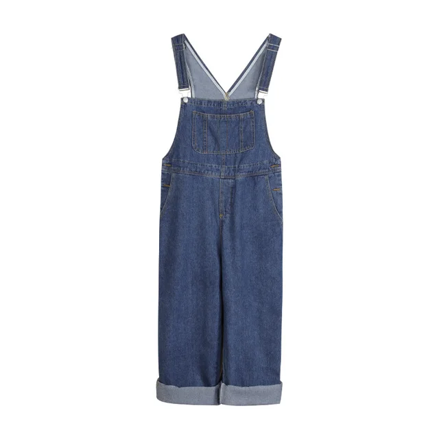 Fashion Personality Denim Suspender Pants For Women Dark Blue - Shop at LoveMi