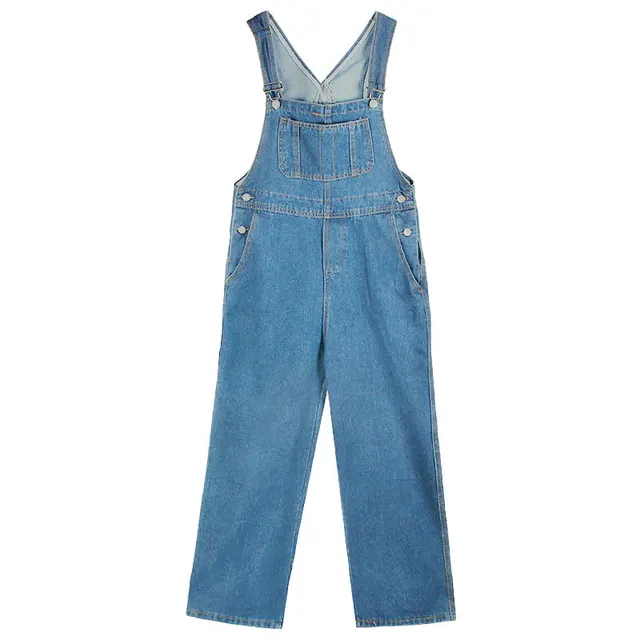 Fashion Personality Denim Suspender Pants For Women Light Blue - Shop at LoveMi
