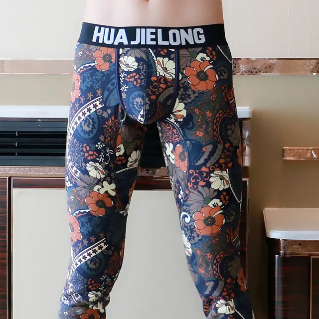 Printed Men's Fleece lined Thick Warm Pants Flowers - Shop at LoveMi