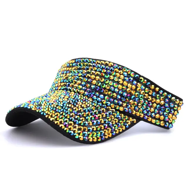 Spot Drill Sun Hat Sun Protection No Top Girl's Cap Black Hat Three Colors - Shop at LoveMi