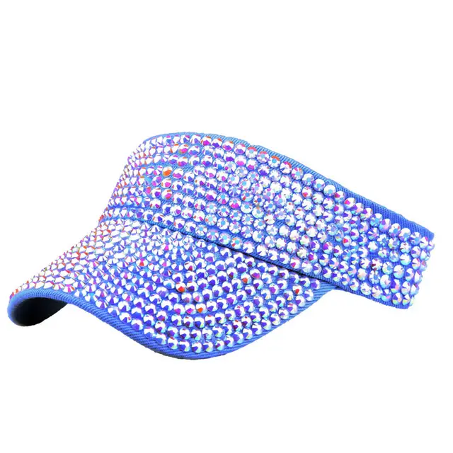 Spot Drill Sun Hat Sun Protection No Top Girl's Cap Light Blue Cap Ab Diamond - Shop at LoveMi
