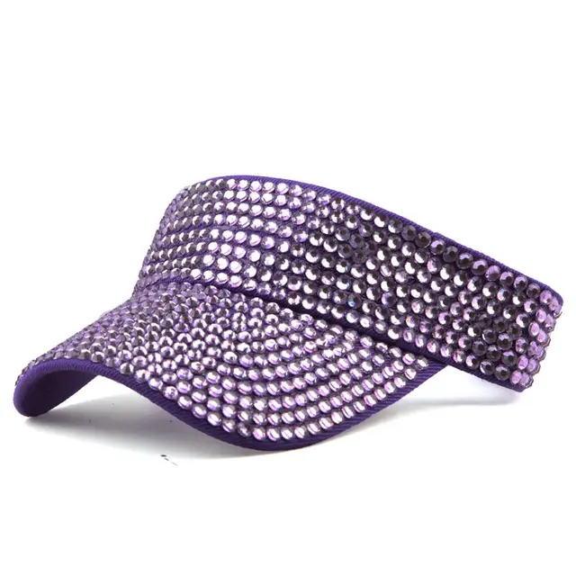 Spot Drill Sun Hat Sun Protection No Top Girl's Cap Purple Hat Purple Diamond - Shop at LoveMi