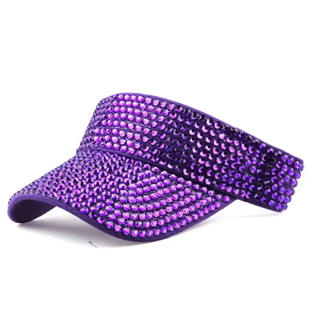 Spot Drill Sun Hat Sun Protection No Top Girl's Cap Purple Hat Violet Diamond - Shop at LoveMi