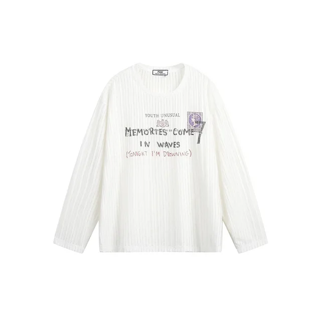 American Retro Loose Mesh T shirt For Women White - Shop at LoveMi