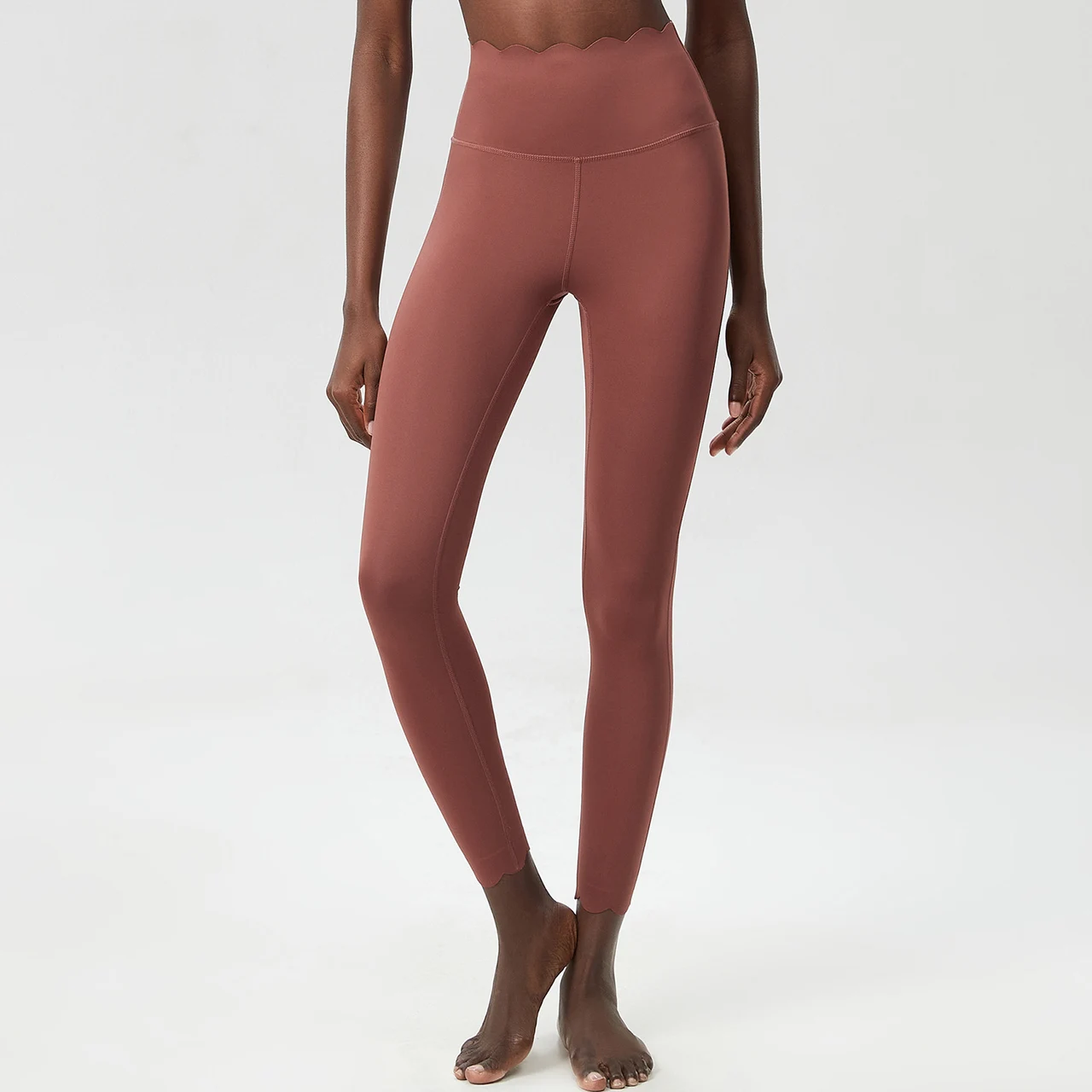 Small Wave Yoga Pants Plus Size Lycra Milk Leather Tight Trousers For Women - Lp447 Coral Jade - View 1