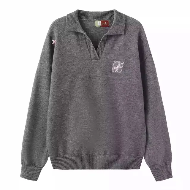 Retro Lazy High grade Sweater Grey - Shop at LoveMi