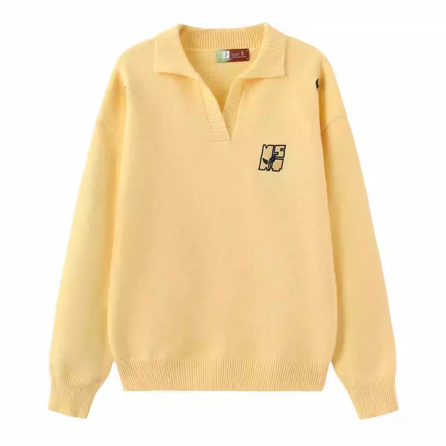 Retro Lazy High grade Sweater Yellow - Shop at LoveMi