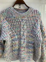 Round Neck White Gray