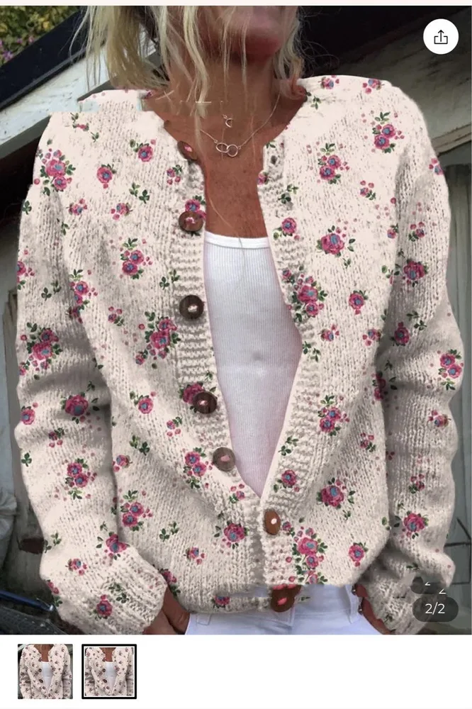 3D Digital Printing Cardigan Knitted Coat Women's Clothing - Imge2661