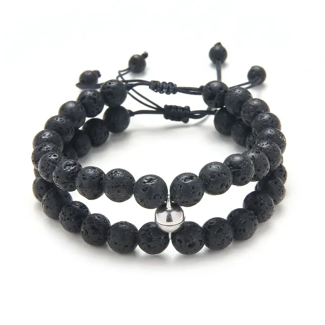 Simple And Fashionable Woven Couple Bracelet Volcanic Rock - Shop at LoveMi