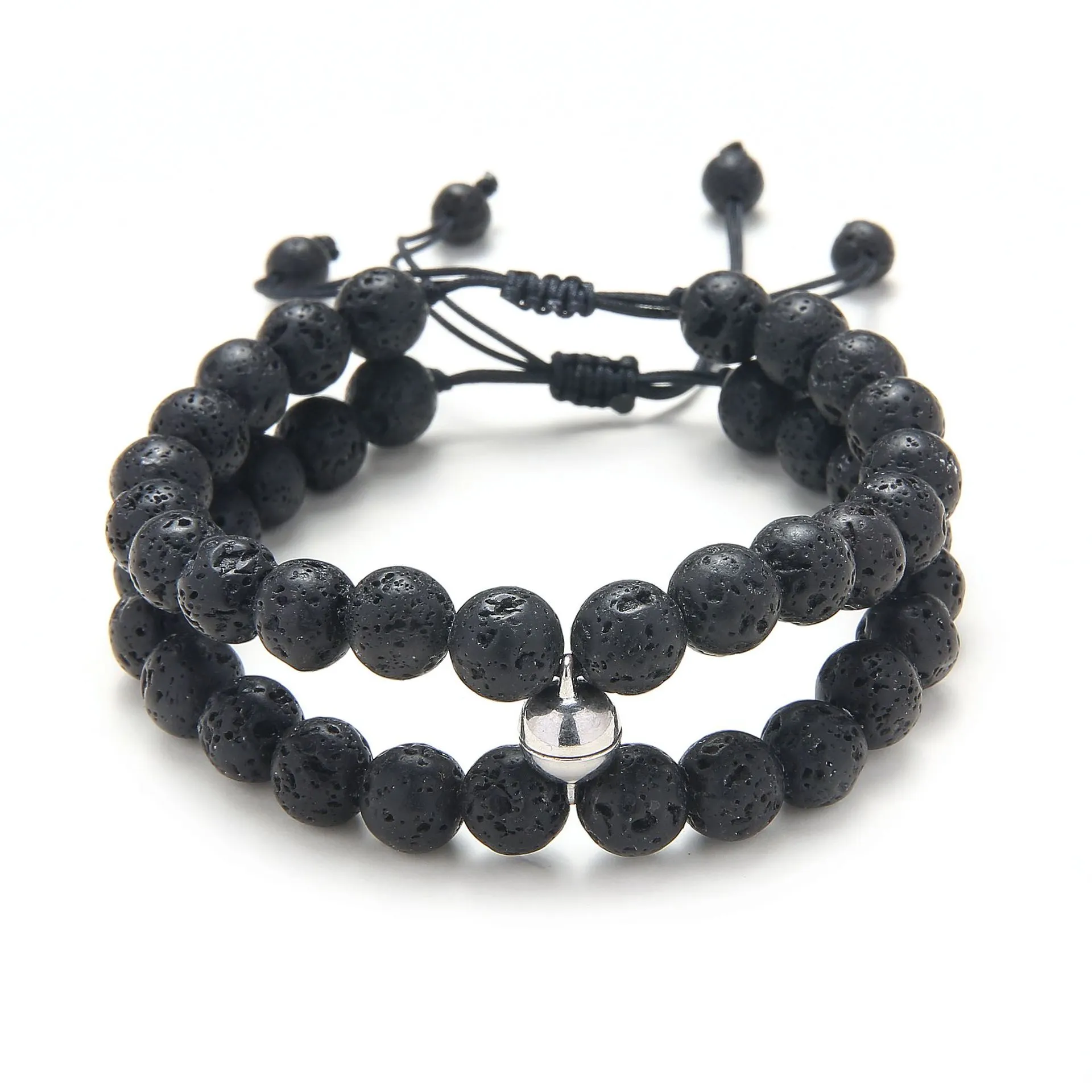 Simple And Fashionable Woven Couple Bracelet - Volcanic Rock
