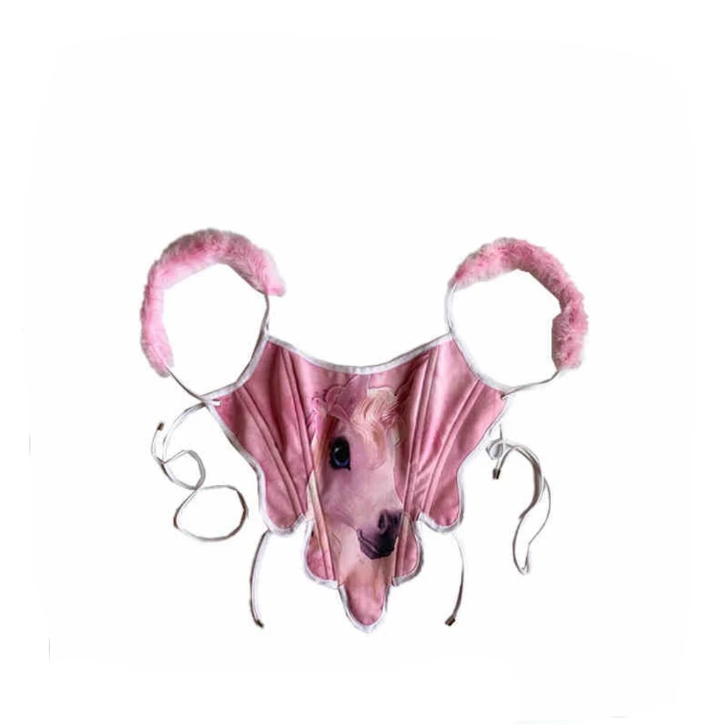 Furry Fishbone Sling Top For Women - Pink Pony