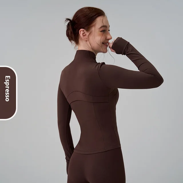 New Autumn And Winter Turtleneck Sports Running Jacket Workout Clothes Distilled Coffee - Shop at LoveMi