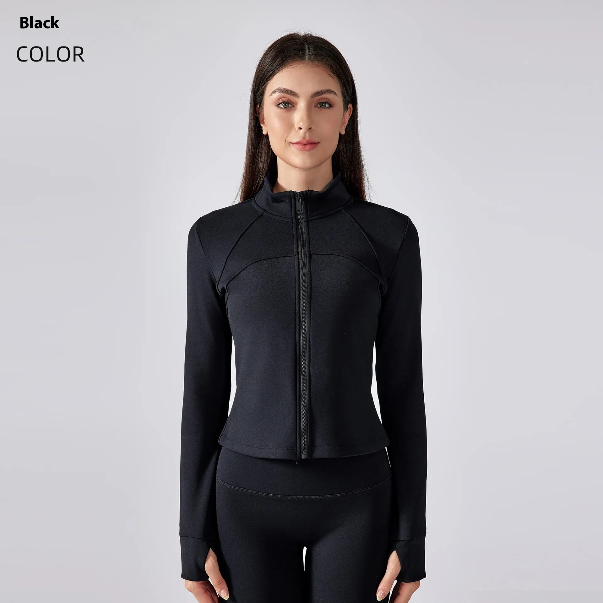 Women's Thin Yoga Wear Top - Black