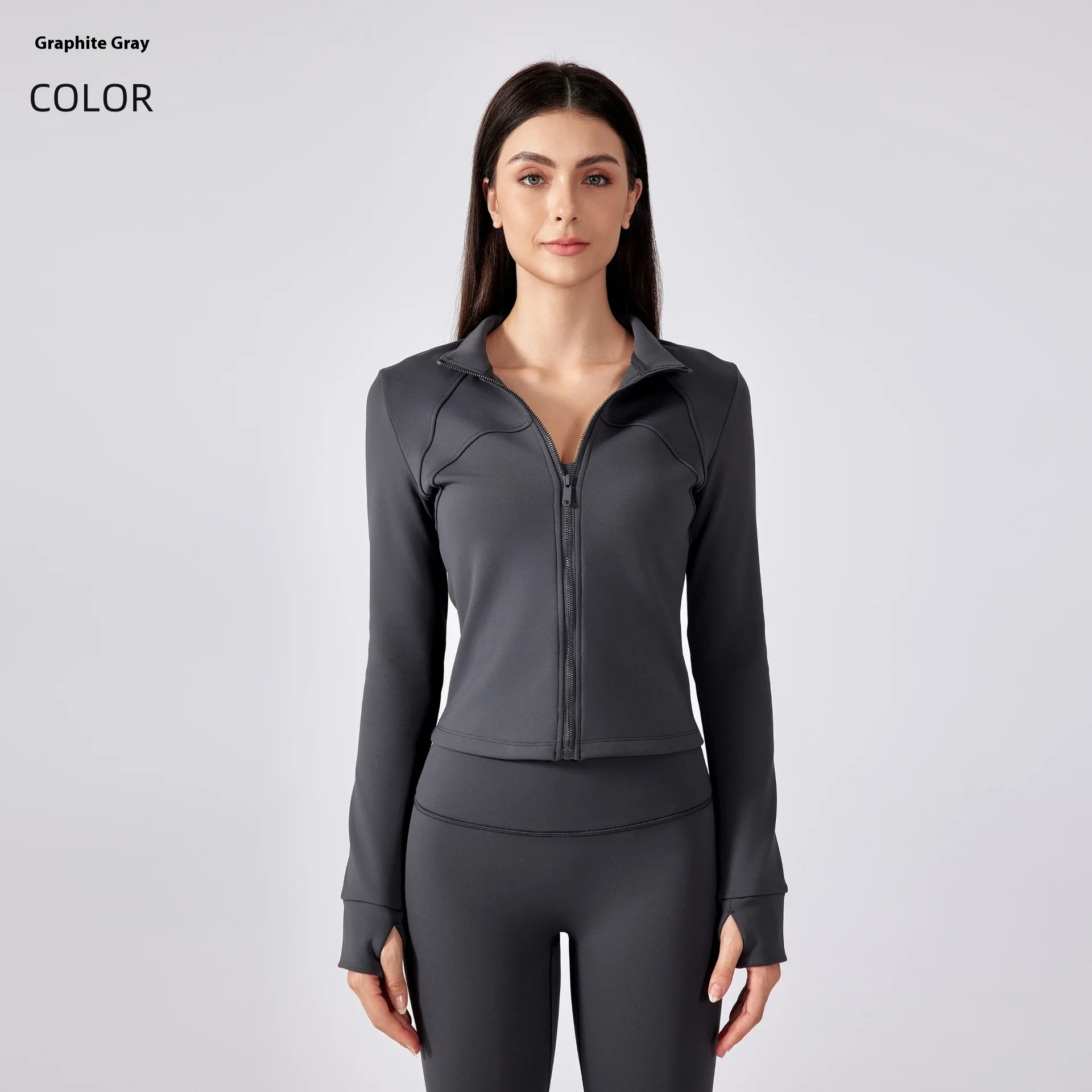 Women's Thin Yoga Wear Top - Graphite Gray