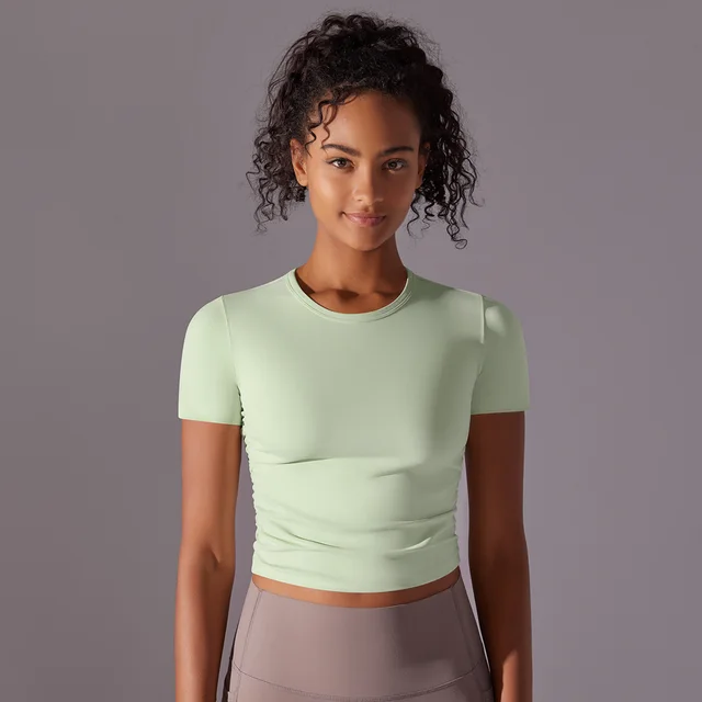 Women's Running Fitness Yoga Wear Top Light Creamy Green - Shop at LoveMi