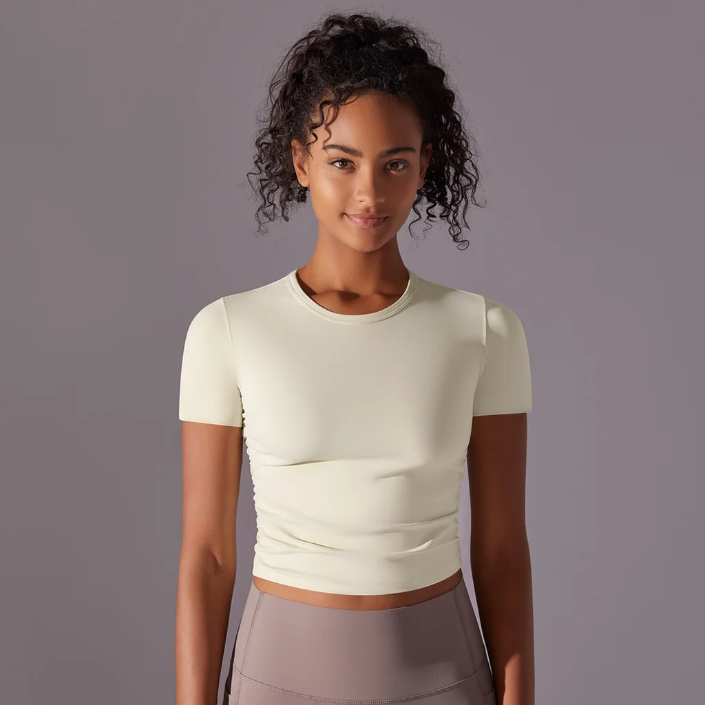 Women's Running Fitness Yoga Wear Top - Light Ivory