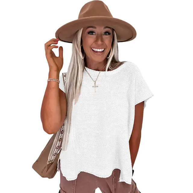 New Solid Color T shirt Women's Short Casual All matching P2015 - Shop at LoveMi