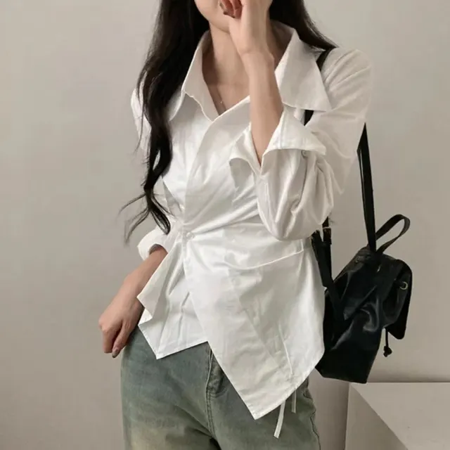 Autumn Shirt Stripe College Style Shirt White Shirt - Shop at LoveMi